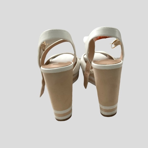 ALDO BROA White Cream Wedge Platform Barbie Open Toe Heel Shoe  Size 9 - Picture 5 of 7